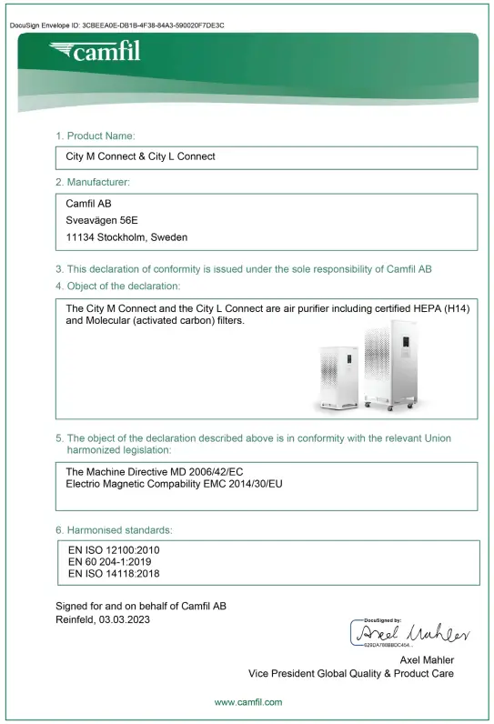 camfil CITY M CONNECT Air Purifiers - Fig 22