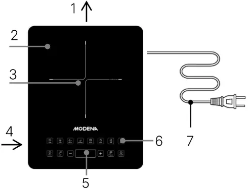 MODENA PI 1310 RGBK Portable induction Cooker