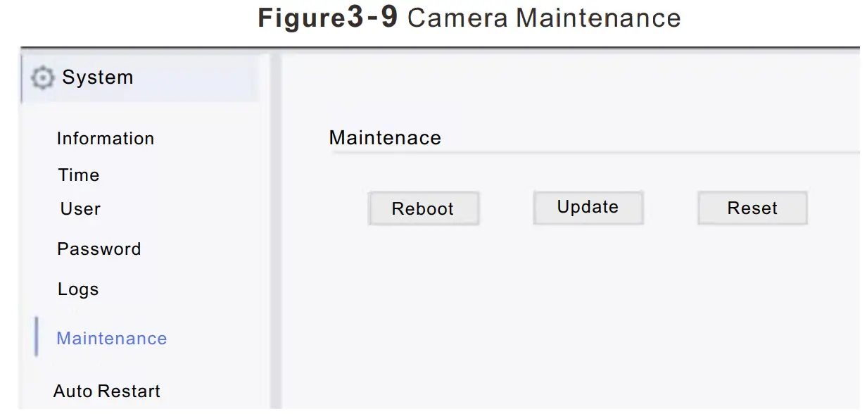 SUNELL Easy Series Network Camera - Camera Maintenance