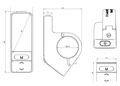 CYCMOTOR TOPOLOGY SW102 Mini Size 1.3 Inch OLED Display User Guide - Dimensions