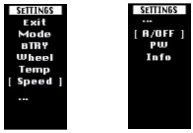 CYCMOTOR TOPOLOGY SW102 Mini Size 1.3 Inch OLED Display User Guide - Settings