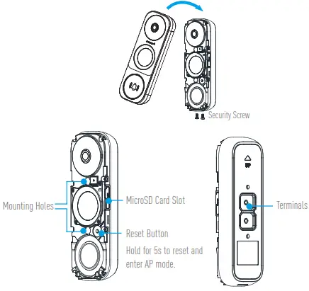 HIKVISION Wi-Fi Video Doorbell DS-HD1 - Doorbell Setup 1