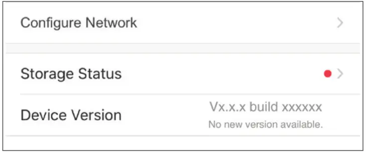 HIKVISION Wi-Fi Video Doorbell DS-HD1 - Storage Status