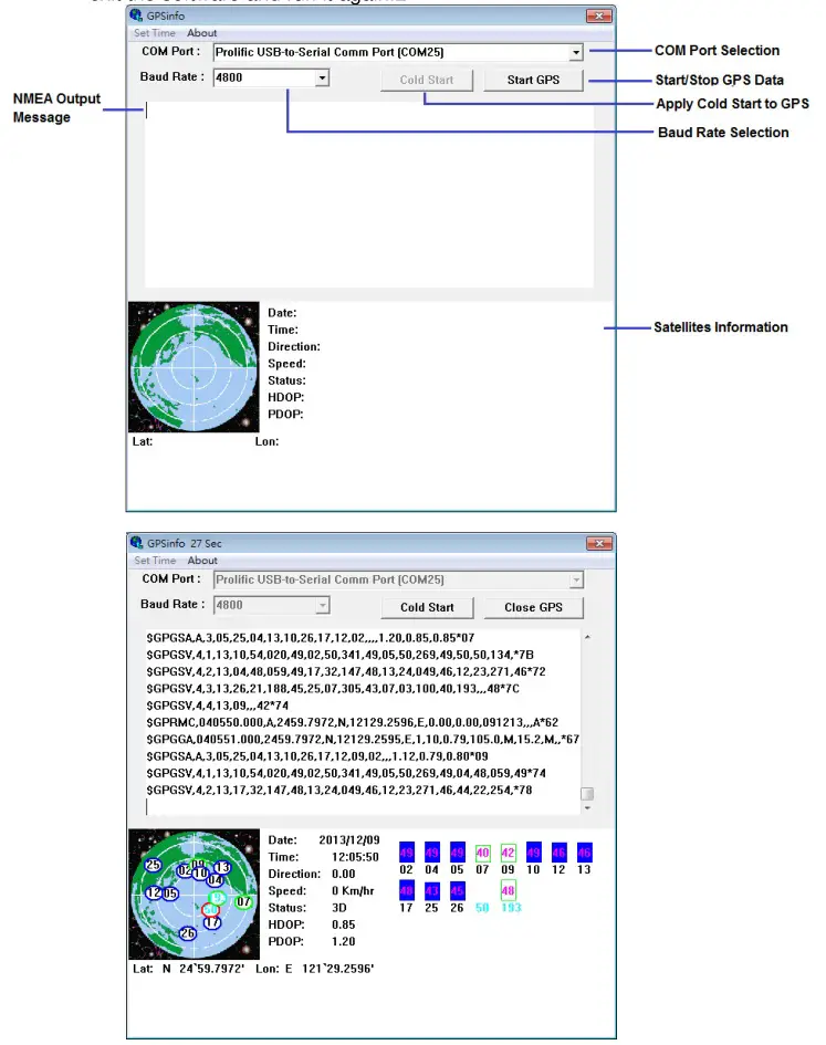 GlobalSat ND-105X GPS Dongle - exit the software and run it again