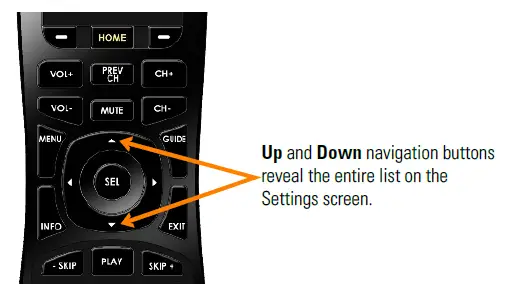 Displaying the Settings