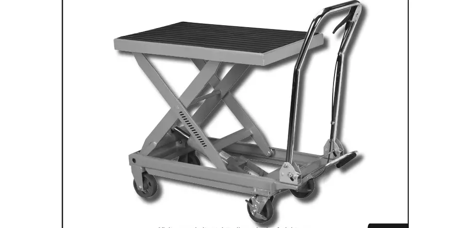 Haulmaster 1000 Lb Hydraulic Table Cart Owner's Manual