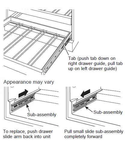 Removing full extension drawers