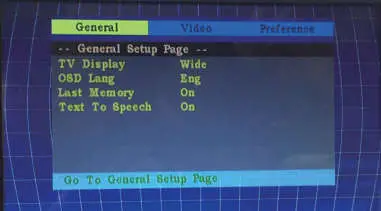 SYLVANIA PDB1077B Portable DVD Player- Menu