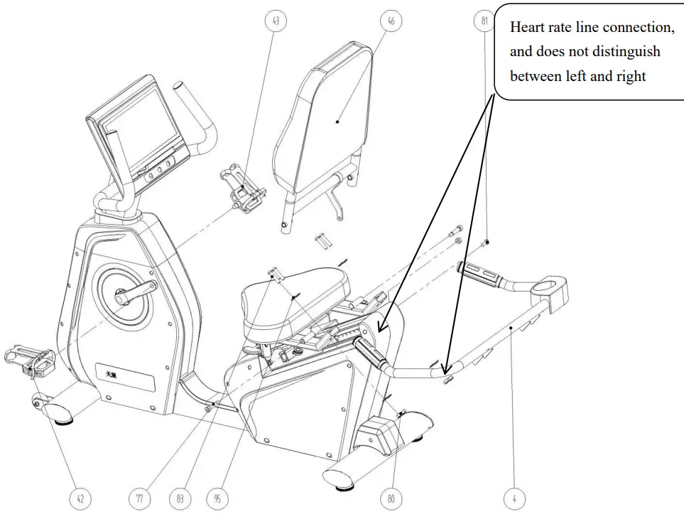FRENCH FITNESS FF RB200 Commercial Recumbent Bike - parts list 4