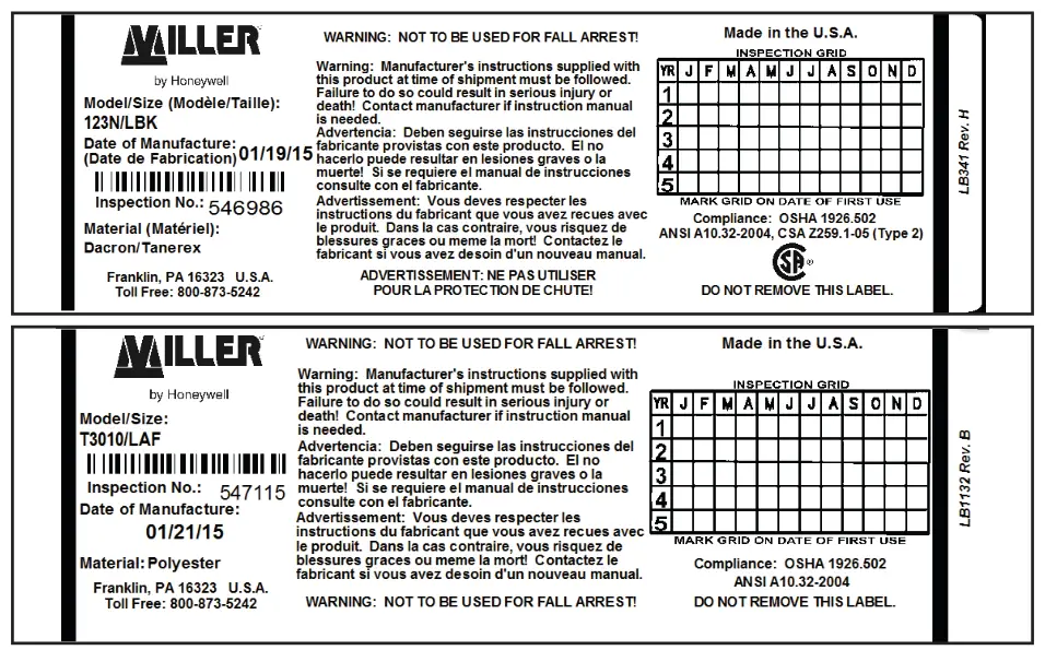 Honeywell MFP9720029 Harnesses And Body Belts - fig229