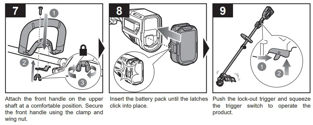 RYOBI R18LTR38 Brushless Line Trimmer Kit Instruction Manual - Getting started