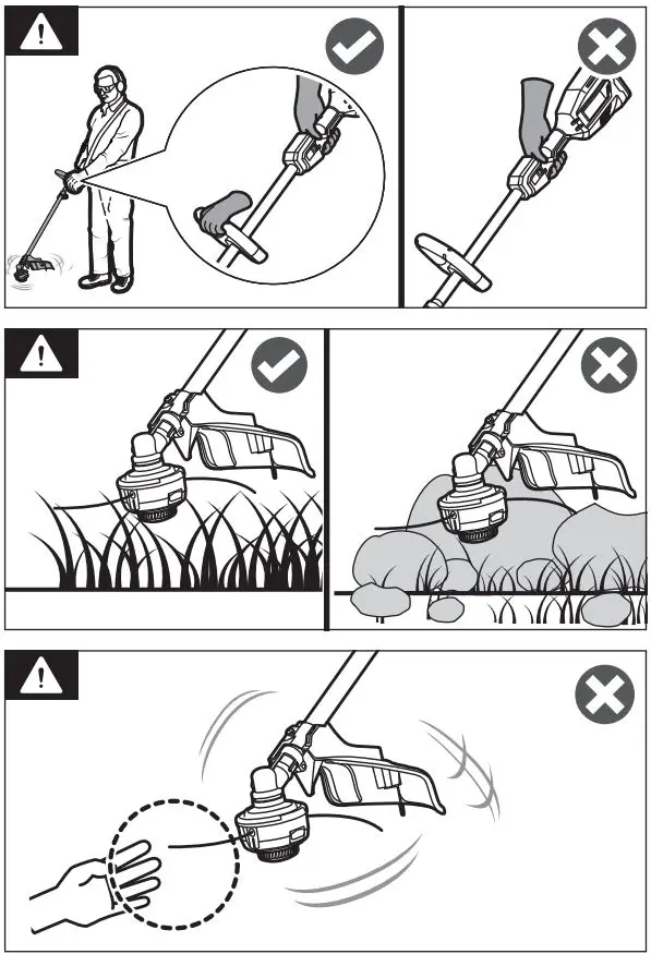 RYOBI R18LTR38 Brushless Line Trimmer Kit Instruction Manual - OPERATING THE PRODUCT