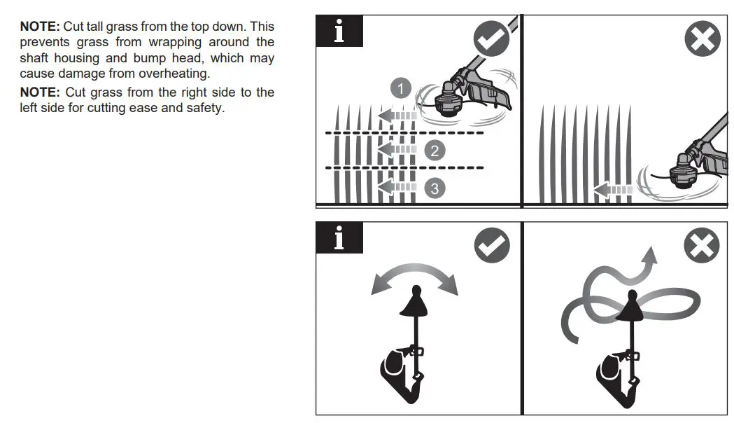 RYOBI R18LTR38 Brushless Line Trimmer Kit Instruction Manual - OPERATING THE PRODUCT