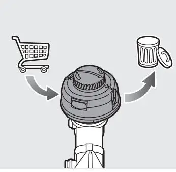 RYOBI R18LTR38 Brushless Line Trimmer Kit Instruction Manual - REPLACING THE STRING HEAD