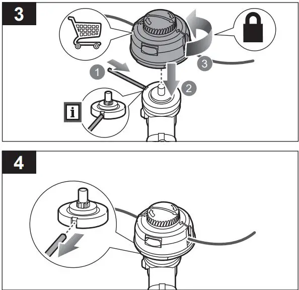 RYOBI R18LTR38 Brushless Line Trimmer Kit Instruction Manual - REPLACING THE STRING HEAD