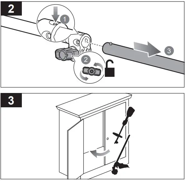 RYOBI R18LTR38 Brushless Line Trimmer Kit Instruction Manual - STORING THE PRODUCT