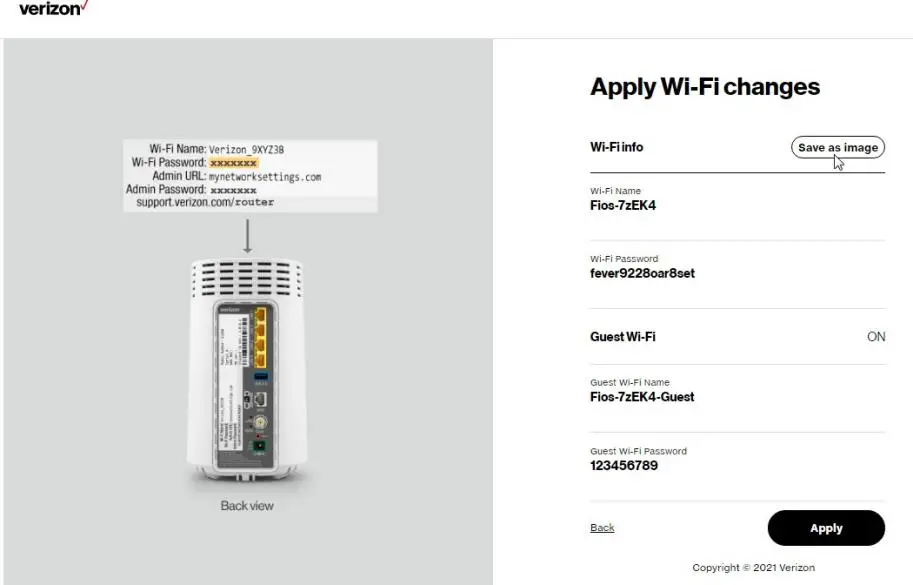Click Apply to Save Your Wi-Fi Settings