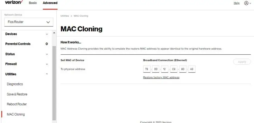 MAC Cloning