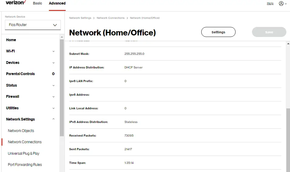 Network: Network (Home/Office) Properties