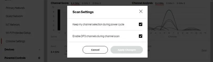 Wi-Fi: Scan Settings