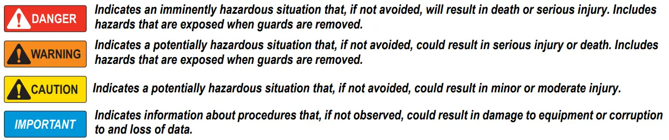 RICE LAKE BCi Weigh Frame Belt Scale Instruction Manual - Safety Signal Definitions