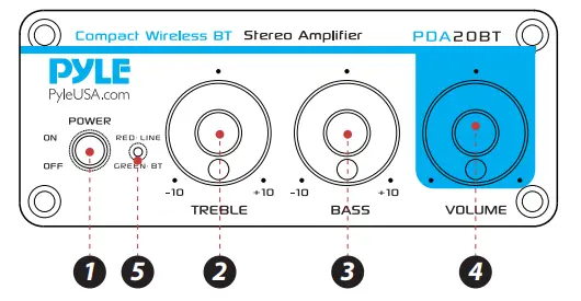 PYLE PDA20BT Desktop Wireless BT Audio Amplifier 1