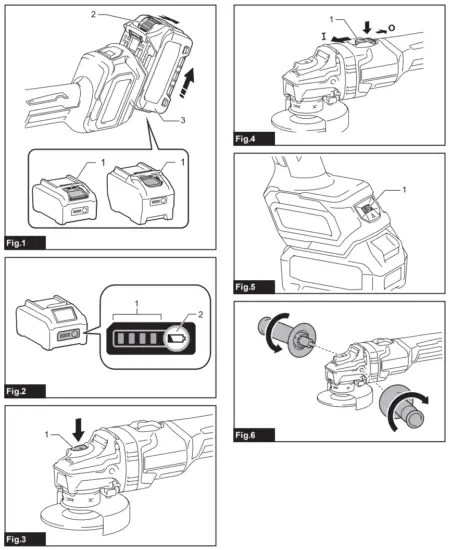 makita GA021G Cordless Angle Grinder - 1