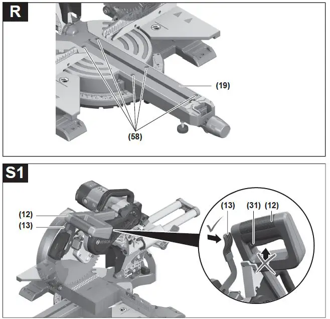 BOSCH GCM 350-254 Professional Heavy Duty Sliding Mitre Saw-15