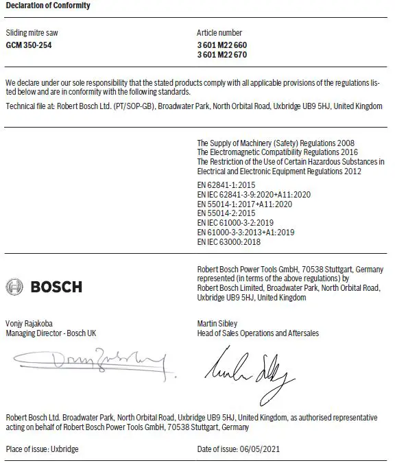 BOSCH GCM 350-254 Professional Heavy Duty Sliding Mitre Saw-28