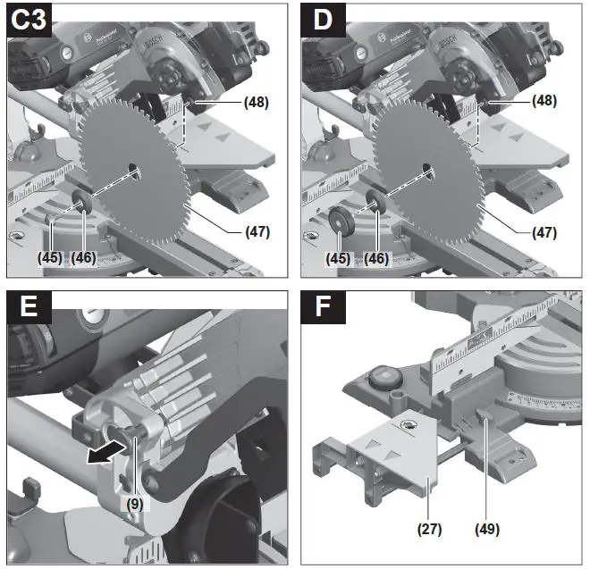 BOSCH GCM 350-254 Professional Heavy Duty Sliding Mitre Saw-7