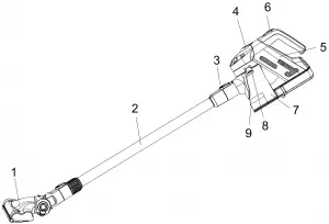 kogan 22V Premium Ultralife Stick Vacuum Parts 1