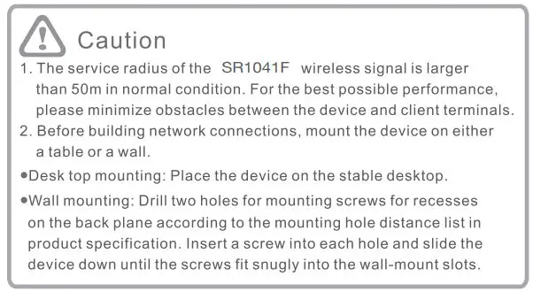 FiberHome SR1041F Wireless Router User Manual - Advanced Settings