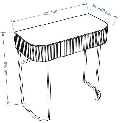 thdstatic Vanity Table Drawer and Metal Legs Bedroom - fig