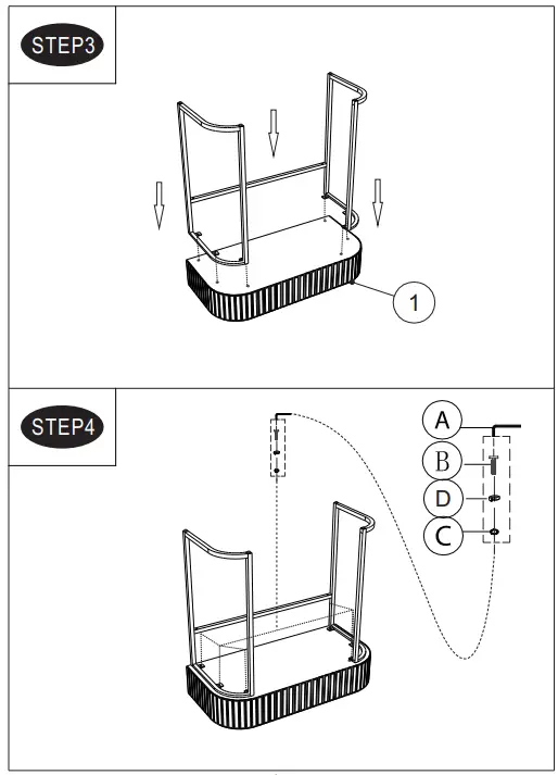 thdstatic Vanity Table Drawer and Metal Legs Bedroom - fig3
