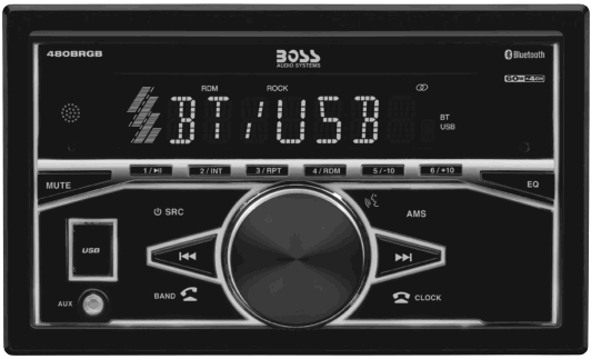 BOSS AUDIO SYSTEM 480BRGB MP3-Compatible Digital Media AM-FM Receiver