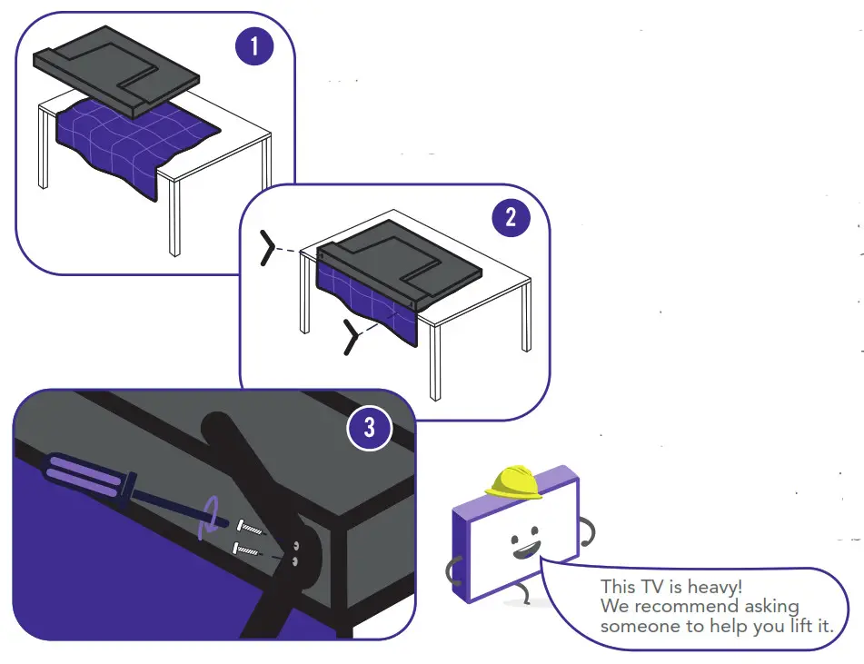 BAUHN 65 4K Ultra HD Android TV - Attach the TV stand