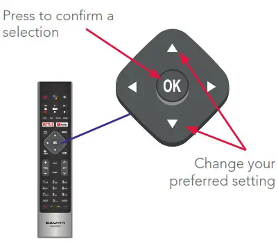 BAUHN 65 4K Ultra HD Android TV - On-screen