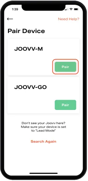 JOOVV Mobile App - Pair Your Device 3
