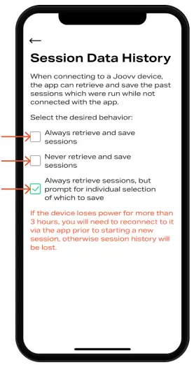 JOOVV Mobile App - Session Data History 2