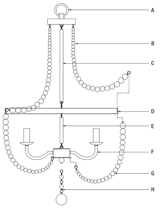 HAMPTON BAY HDP00705WW Adelaide 4 Light Wood Bead Chandelier - PACKAGE CONTENTS
