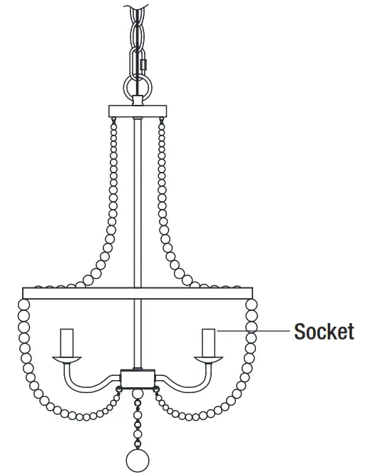 HAMPTON BAY HDP00705WW Adelaide 4 Light Wood Bead Chandelier - Socket