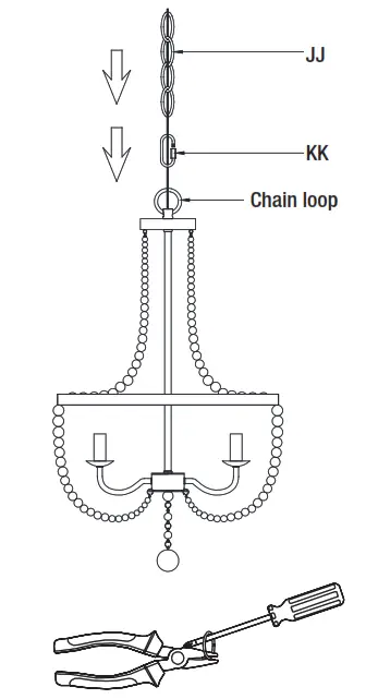 HAMPTON BAY HDP00705WW Adelaide 4 Light Wood Bead Chandelier - ground wires