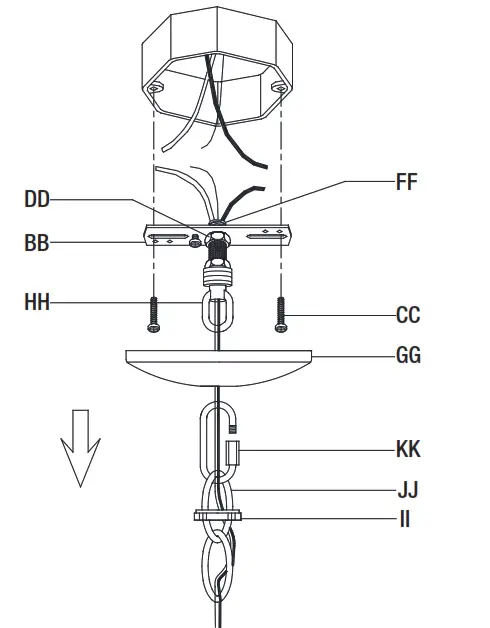 HAMPTON BAY HDP00705WW Adelaide 4 Light Wood Bead Chandelier - nipple