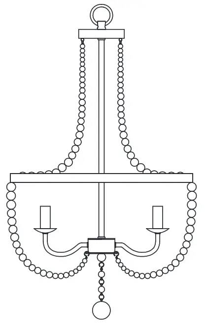 HAMPTON BAY HDP00705WW Adelaide 4 Light Wood Bead Chandelier