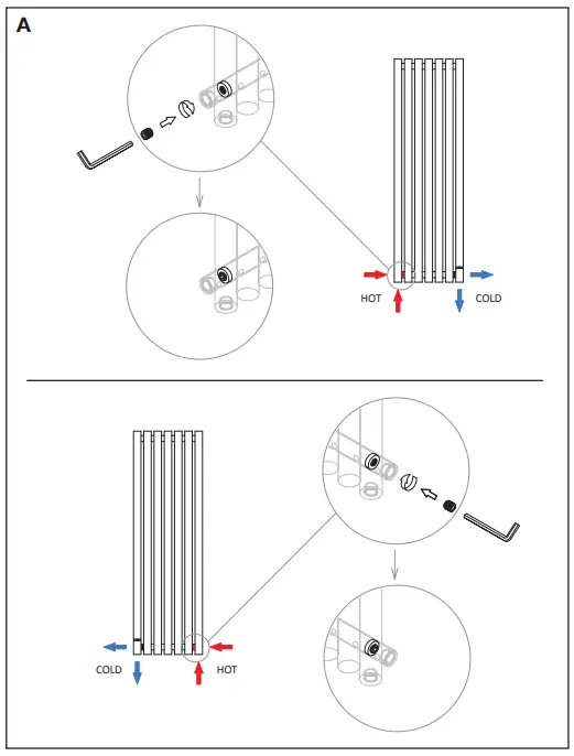 TERMA 3028BTU 1200 x 590mm Copper Rolo Room Radiator-fig2