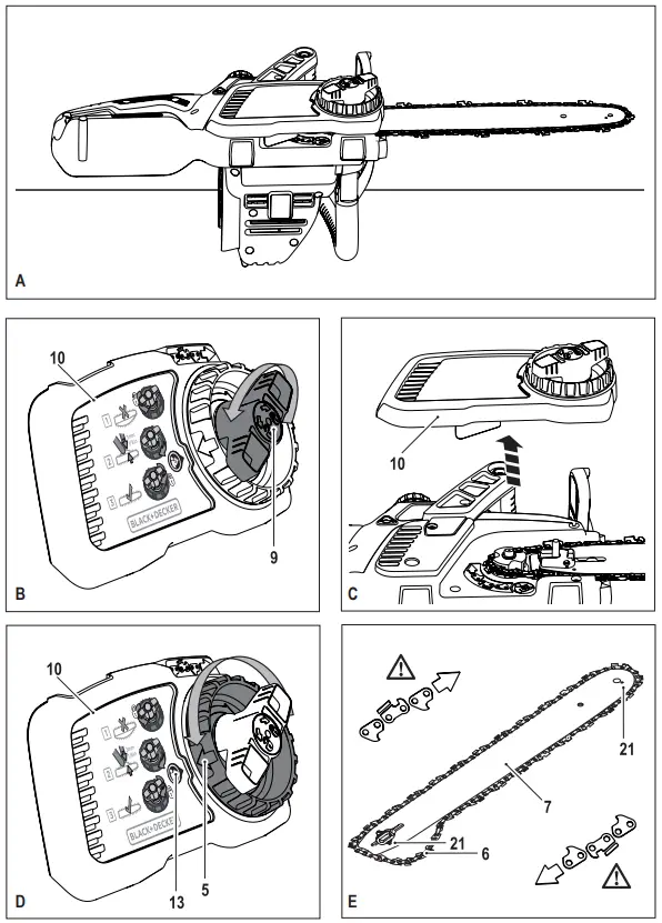 BLACK DECKER GKC1825L20 25cm Cordless Chainsaw-fig3
