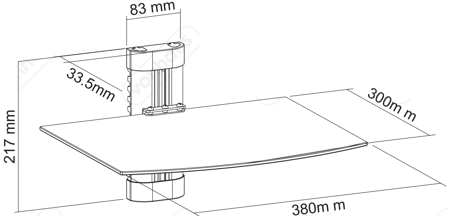 VonHaus Black Glass Floating TV Shelf fig 10