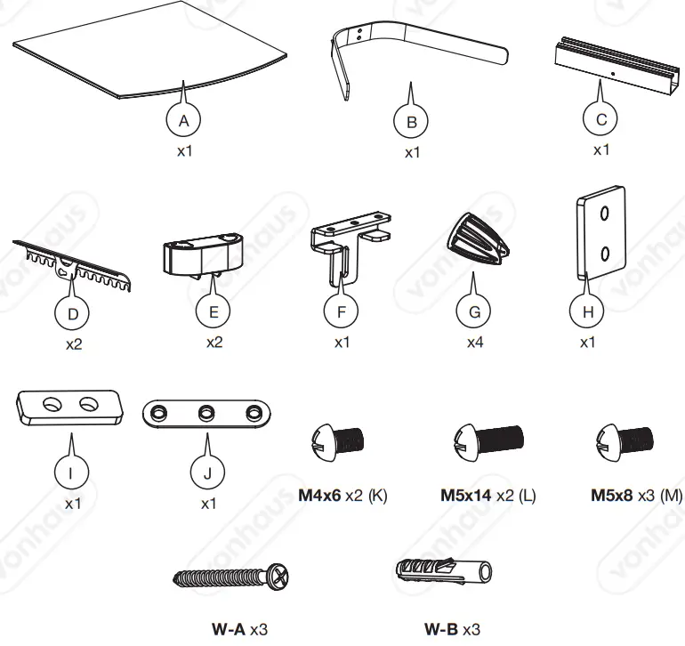 VonHaus Black Glass Floating TV Shelf fig 4