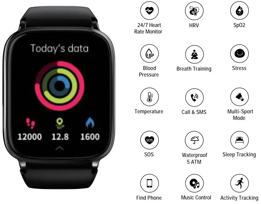 OEM 2166 Waterproof Smart Watch - FIG 1