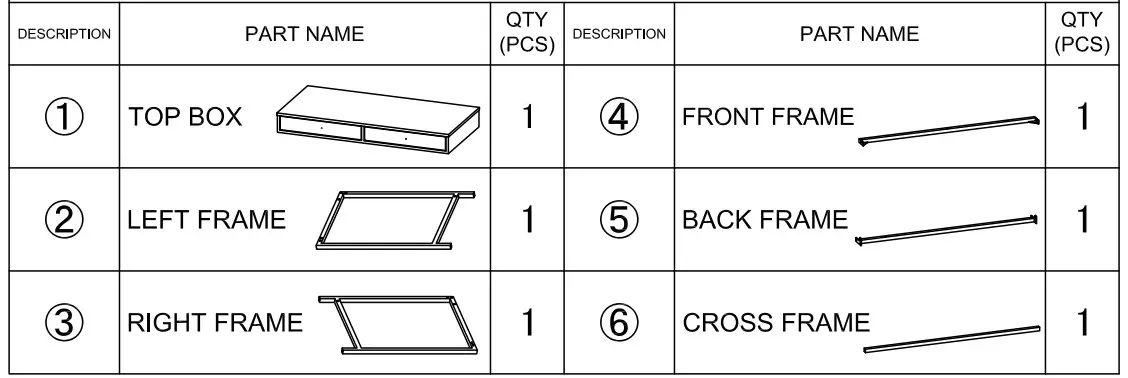 Aoibox SNMX687 Contemporary 47 Inch Rectangular Wood Writing Desk - box content